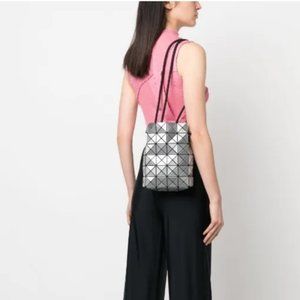 NWT BAO BAO‎ Issey Miyake Wring Drawstring Metallic Bucket Bag Silver